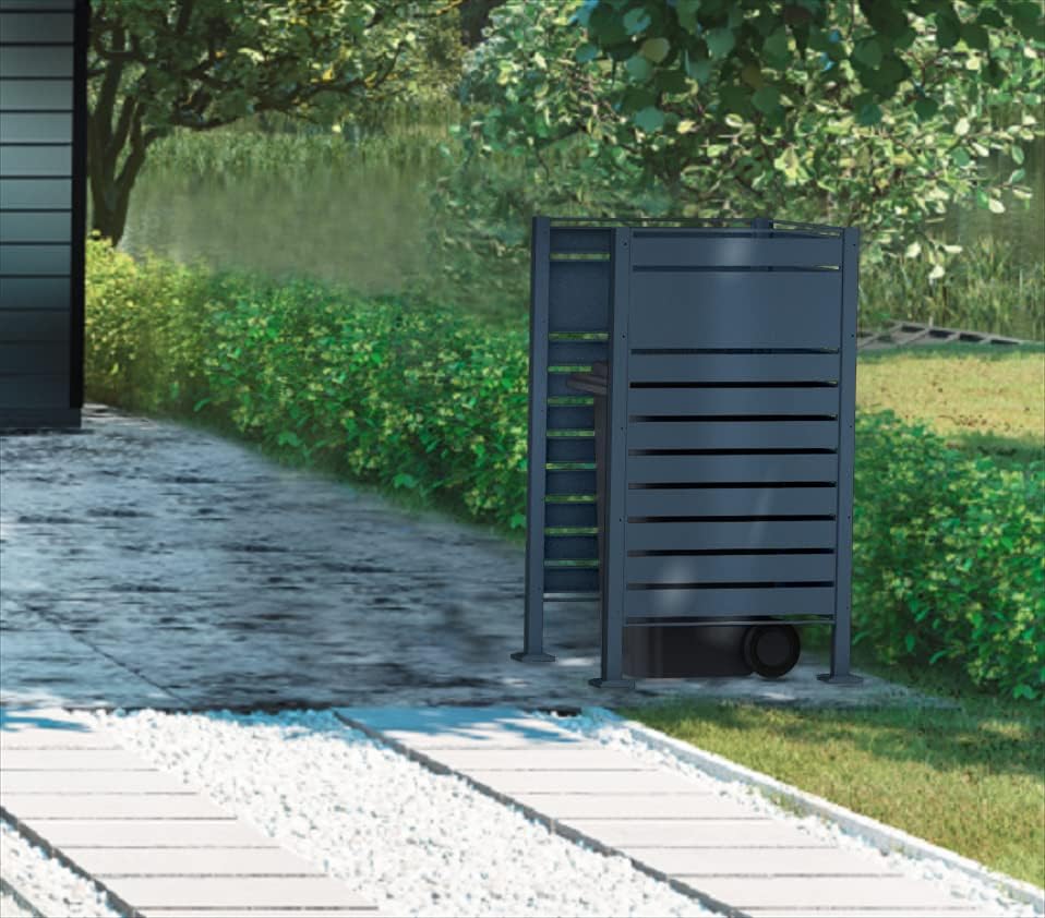 Metzler® Mülltonnenzaun mit Sichtschutz und modularem Design in Anthrazit RAL 7016 – wetterfest, robust und pflegeleicht – für 120l/240l Tonnen – 10 Jahre Ersatzteilverfügbarkeit