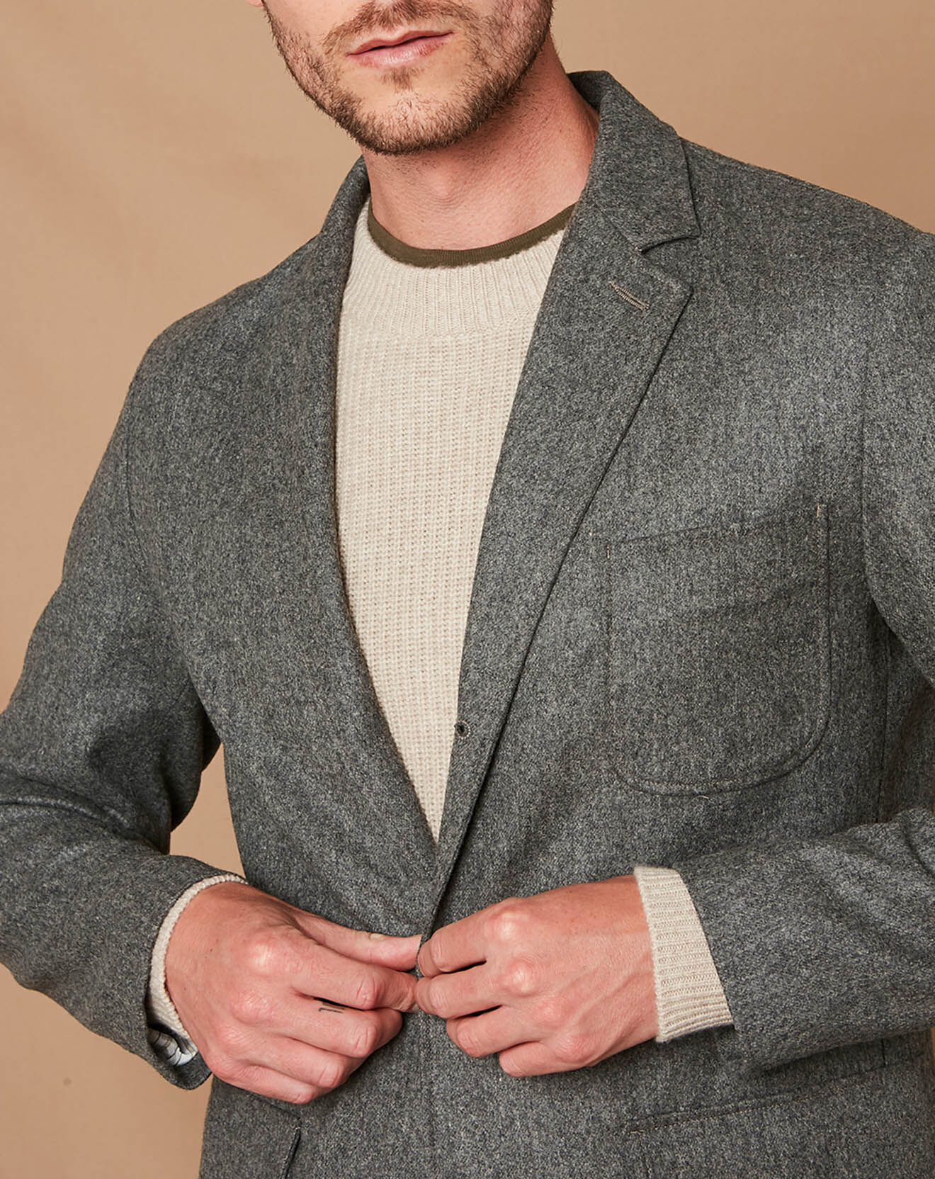 Hartford Veste 100% Laine Jet grise
