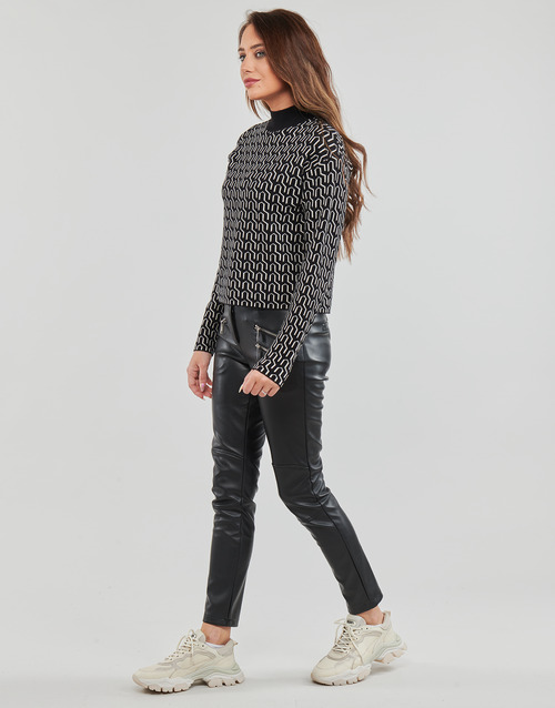 Vero Moda - VMGOLDNEEDLE ART LS HIGHNK PULL LCS - Noir