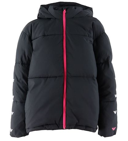 Emporio Armani Steppjacke - Schwarz m. Weiß/Pink