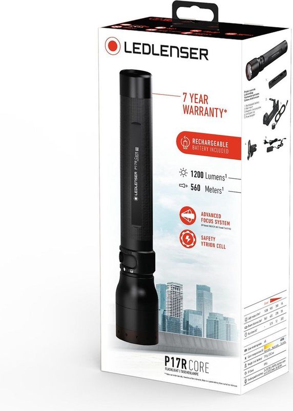 Ledlenser P17R CORE - Zaklamp - Oplaadbaar - 1200 Lumen - focusseerbaar