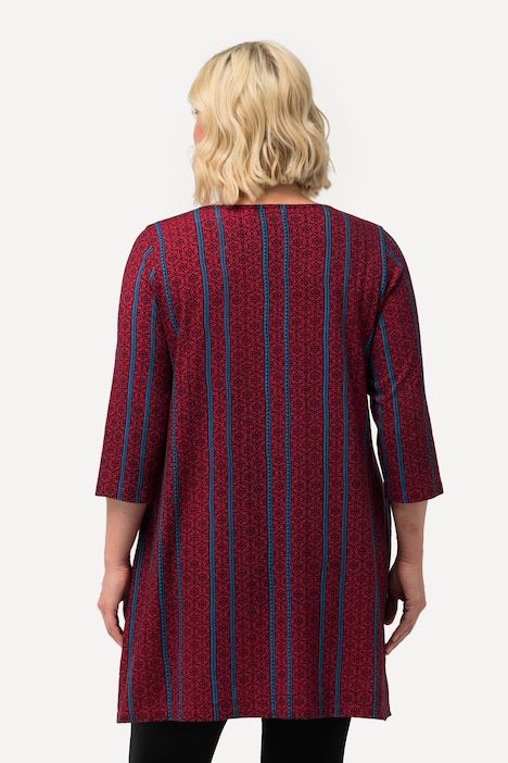 Longshirt, A-Linie, Carree-Ausschnitt, 3/4-Arm