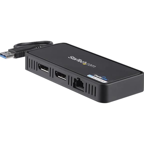 StarTech.com Mini Dock USB 3.0 - Station d'Acceuil USB-A Double Écran avec Vidéo DisplayPort 4K 60Hz & Gigabit Ethernet - Câble 30 cm - Adaptateur USB 3.1 Gen 1 Type-A pour PC Portable