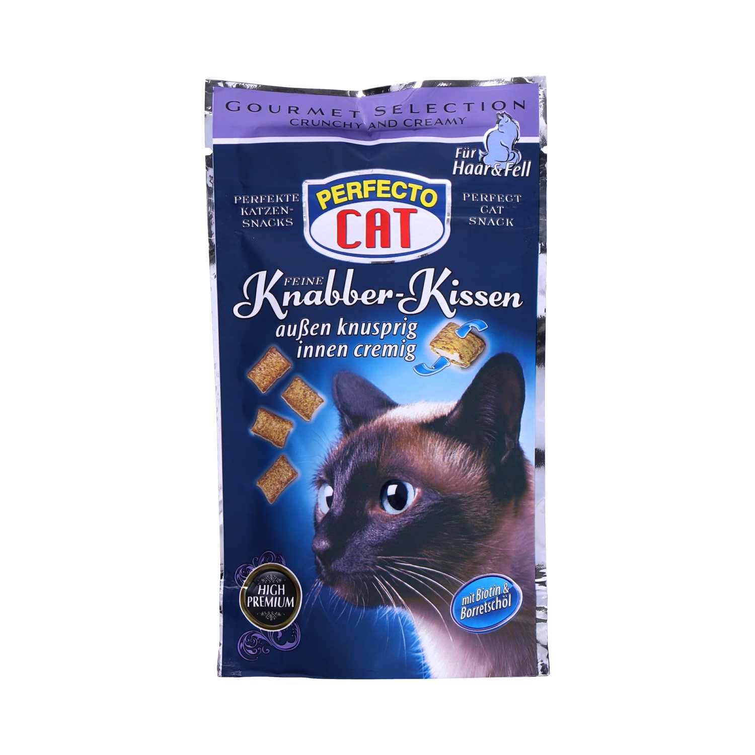 Perfecto Cat Knabber-Kissen Katzensnack 50 g 4fach