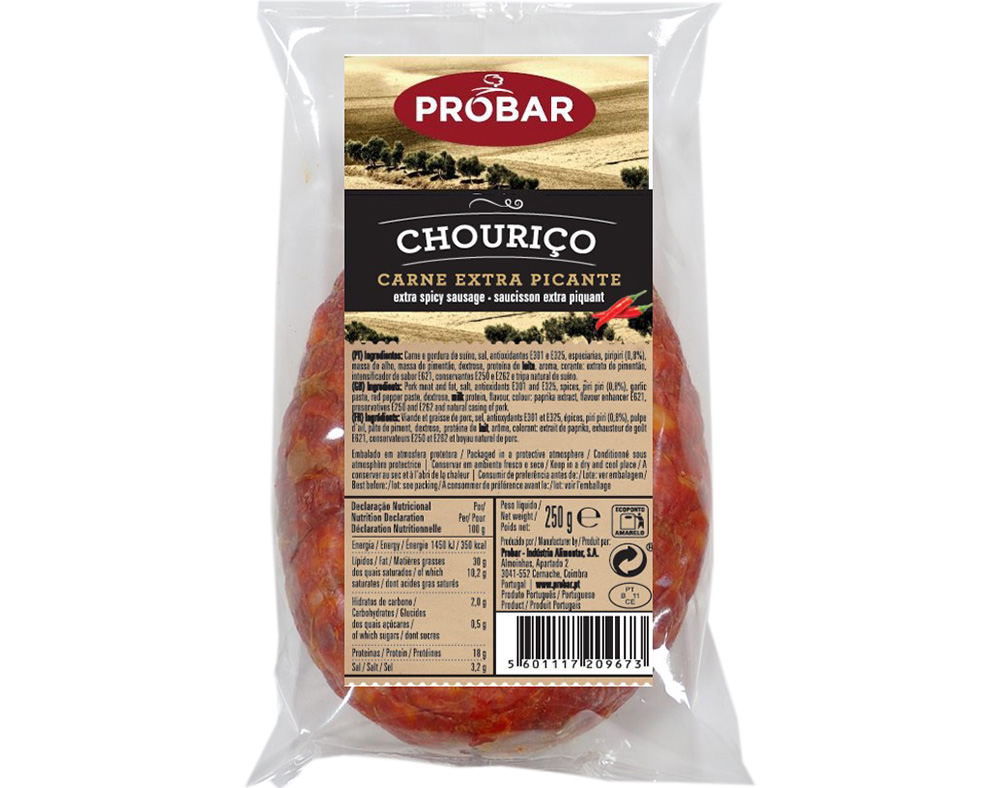 CHOURIÇO DE CARNE PROBAR EXTRA PICANTE 250 G
