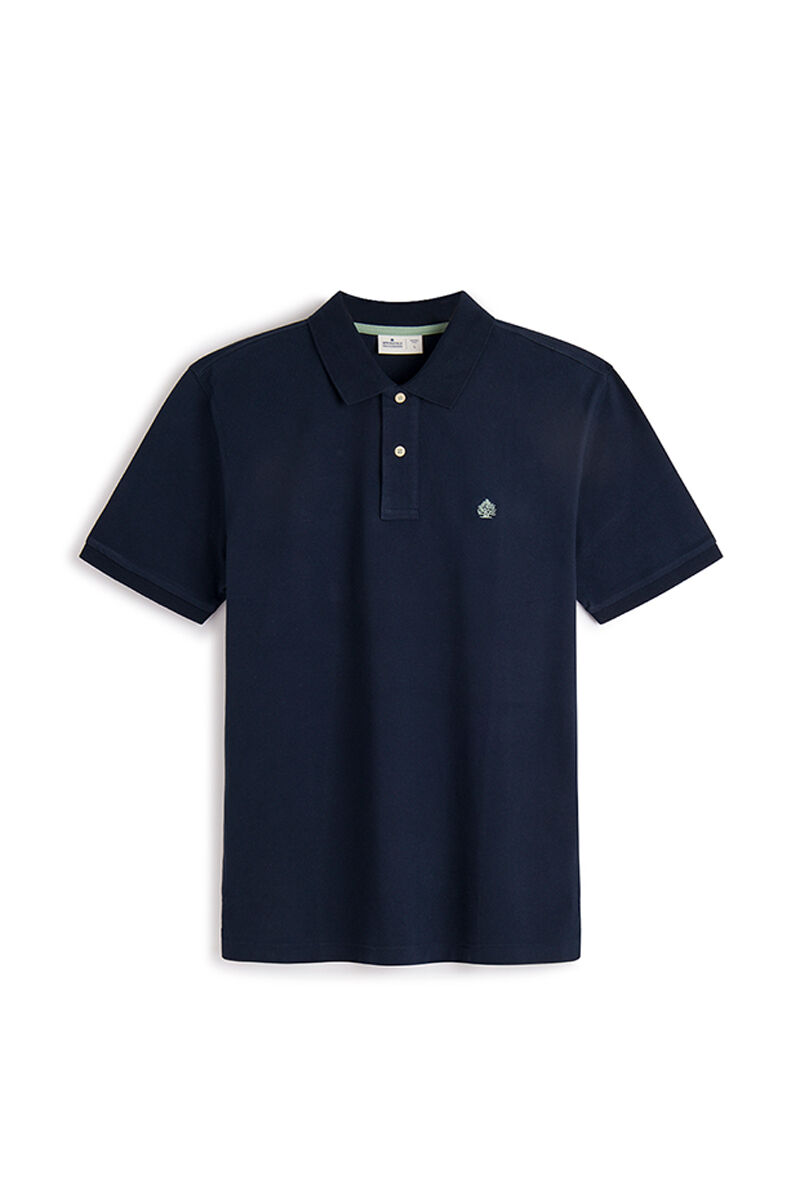 Camisa polo básica em piqué - azul marinho
