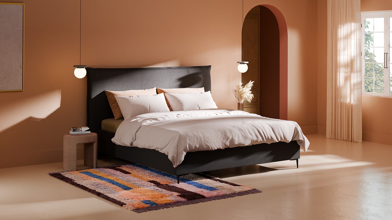 Opbergbed Morgan - Pure touch charcoal