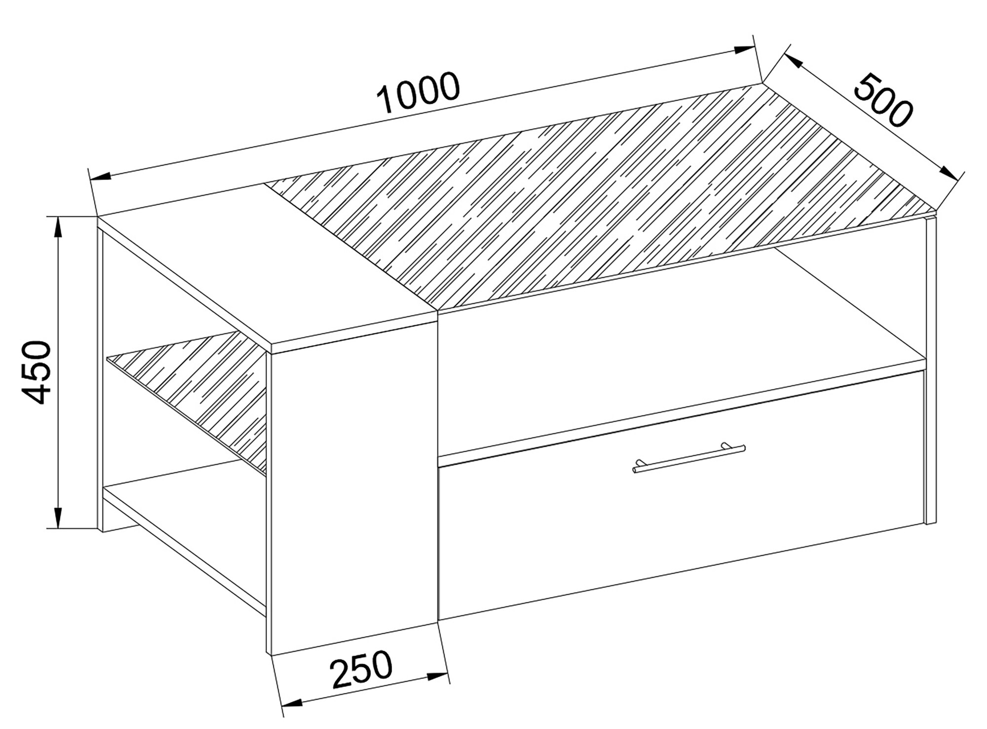VCM Holz Couchtisch Sofatisch Wohnzimmertisch Beistelltisch Schublade Glas Tindala
