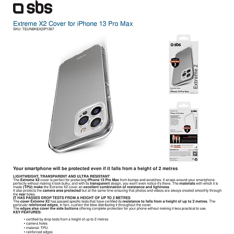 SBS iPhone 13 Max cover - transparent