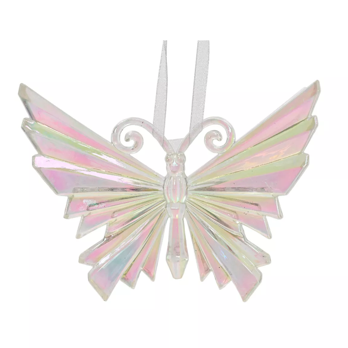Papillon de Noël à suspendre (H11 cm) Ice transparent irisé