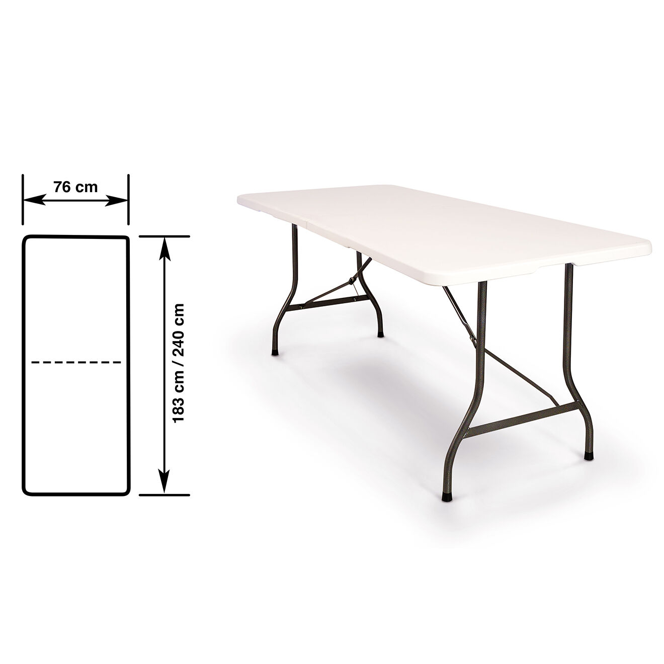 Pratik Garden Table pliante blanche - L.180 cm