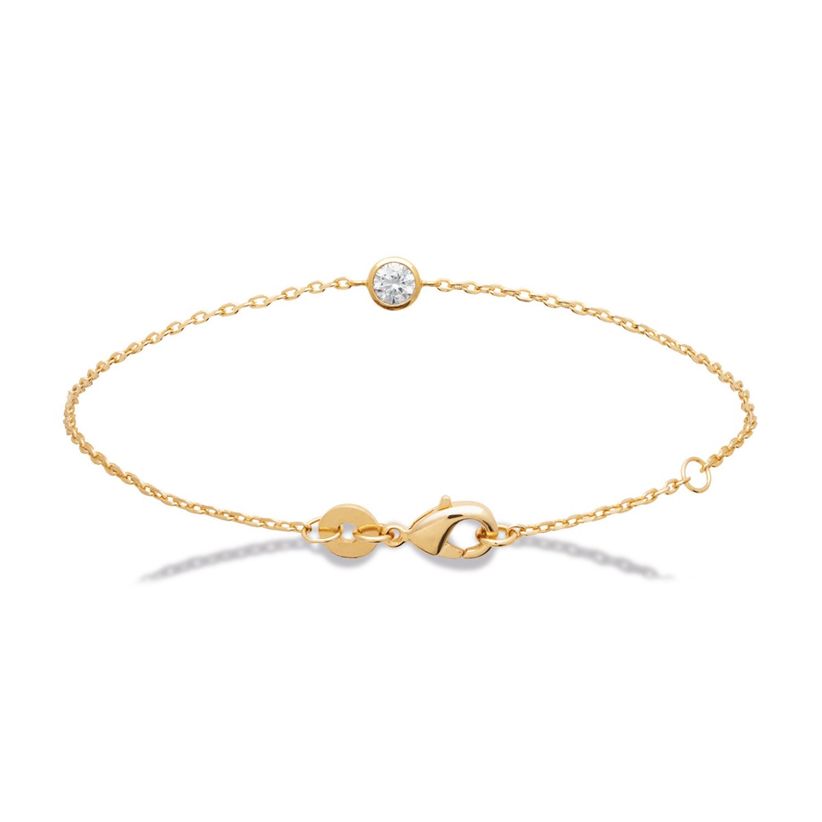 Bracelet Brillaxis solitaire plaqué or