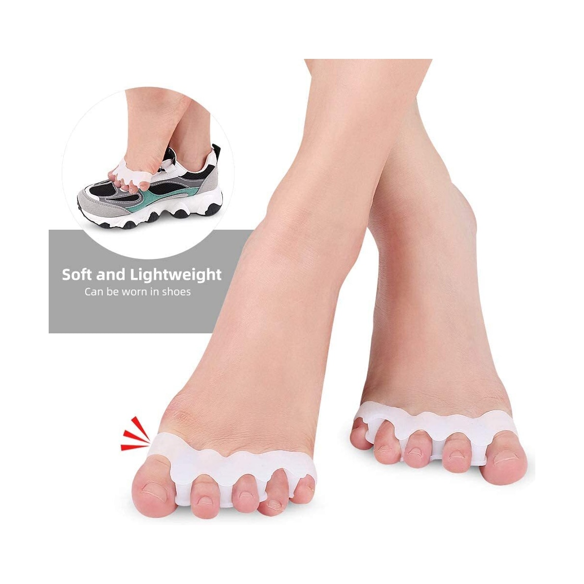 Tåskiller for Hallux valgus 1 par Hvit