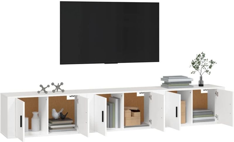 VidaXL TV-wandmeubels 3 st 80x34,5x40 cm Wit