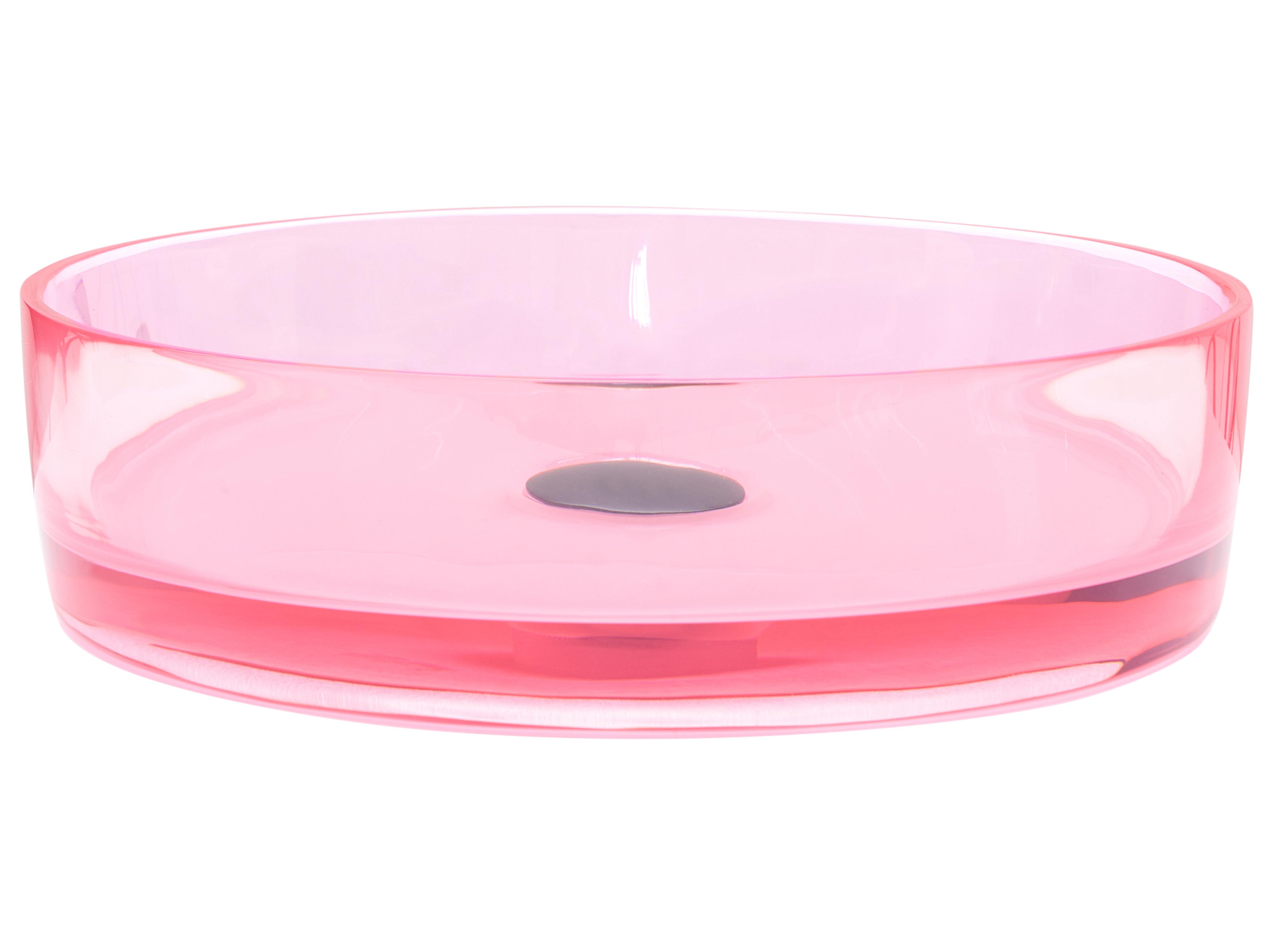Wastafel voor aanrechtblad TOLOSA ⌀ 36 cm Solid surface Roze