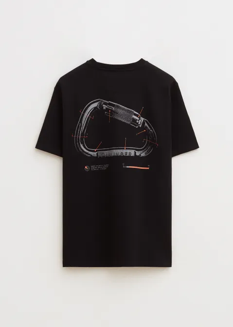 T-shirt met print karabiner zwart (ZWART)
