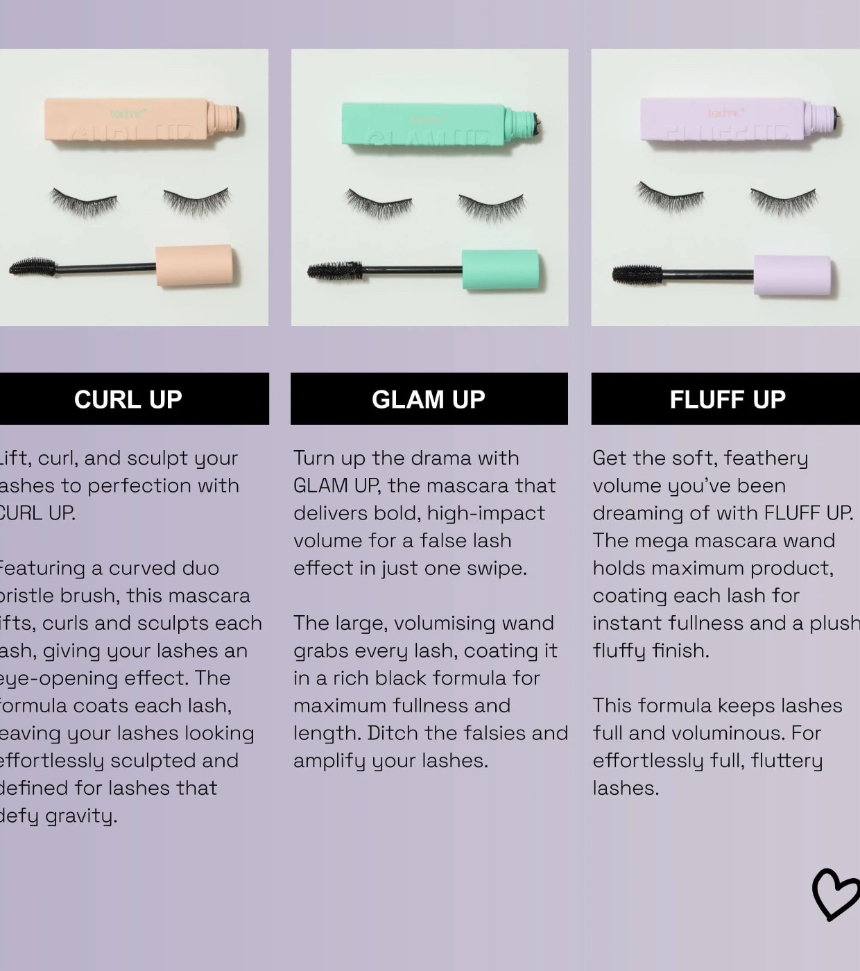 Technic Cosmetics - Máscara de cílios com efeito cílios postiços Glam Up