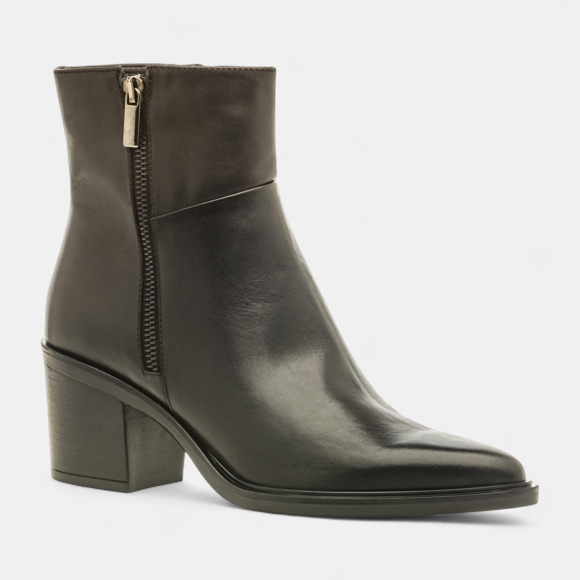 Bottines à talon Femme en cuir noir