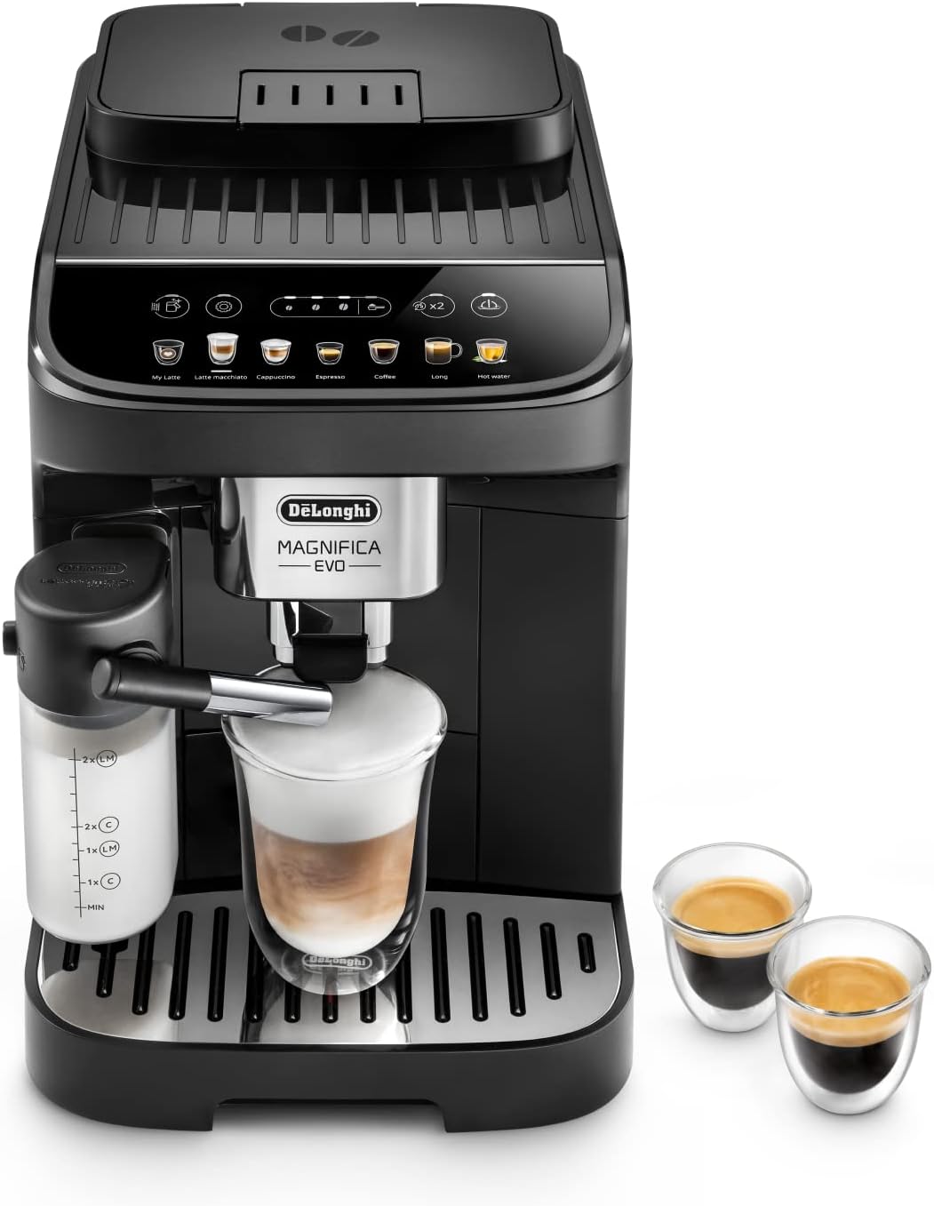 De'Longhi Magnifica Evo Machine a Café Grain ECAM292.81.B, Machine Expresso et Cappucino, 1.8L, 1450W, Noir