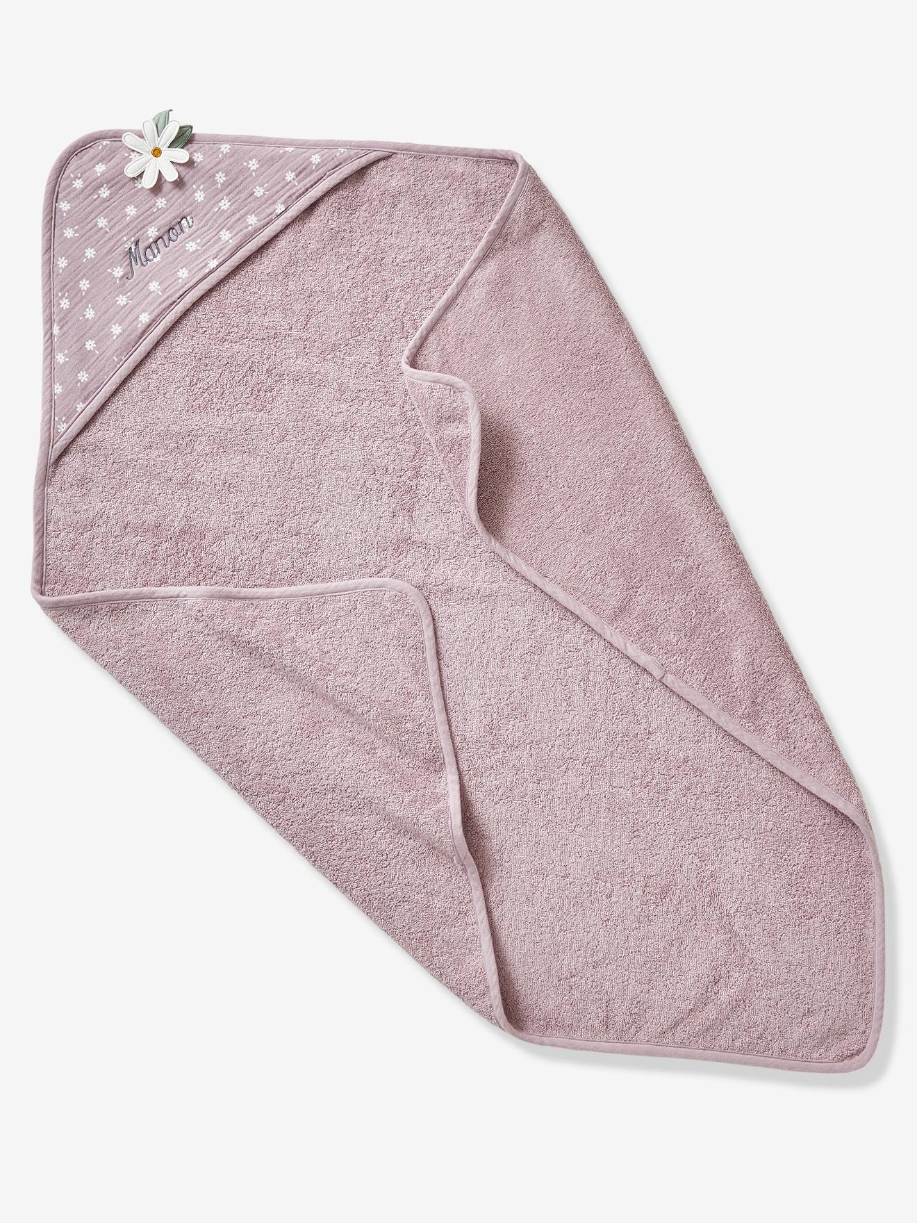 Capa de banho para bebê Sweet Provence personalizável, violeta médio, lisa com estampas.