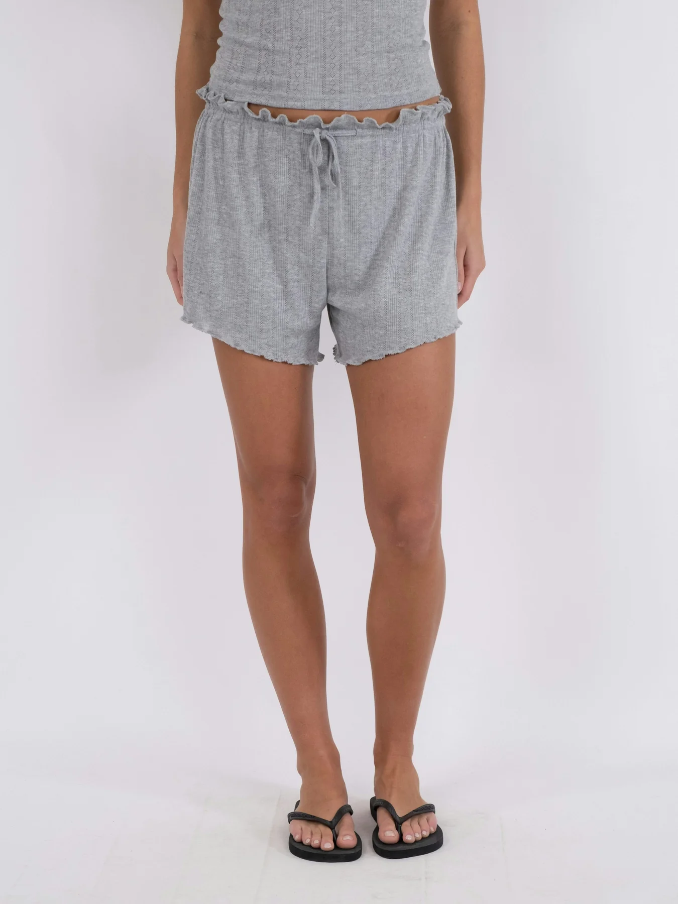 Neo Noir Merritt Pointelle Shorts light grey