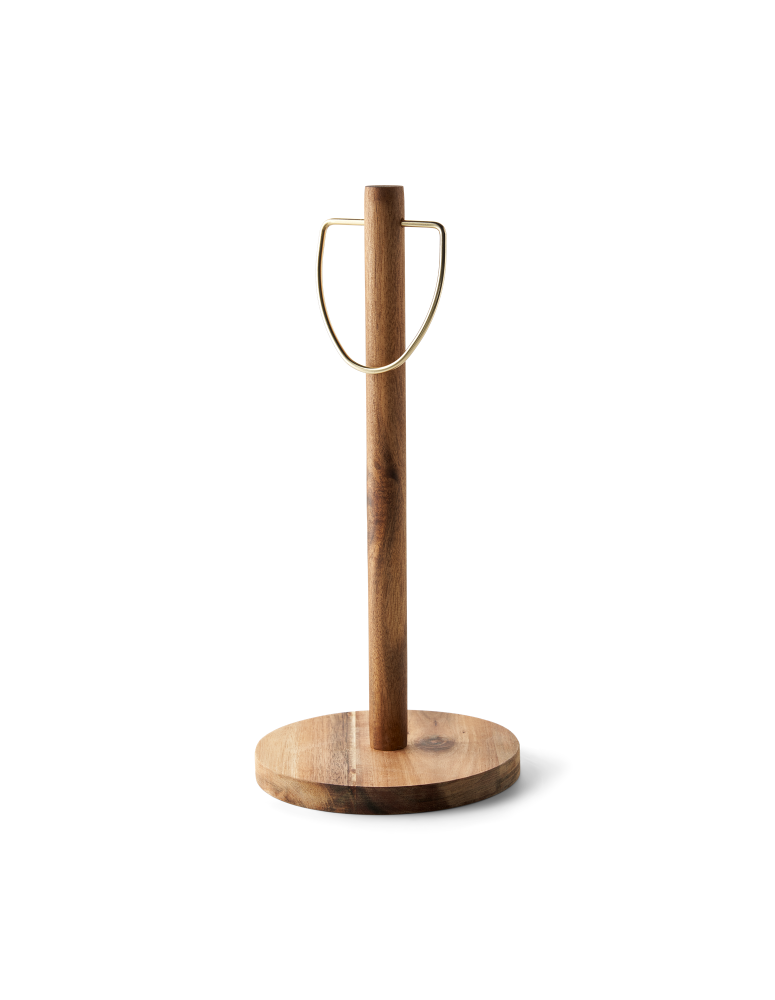 Køkkenrulleholder | Akacietræ. 14 x 28,5 cm. | Nature, Gold