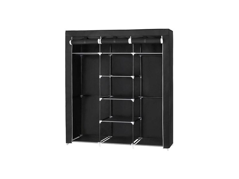 Songmics Regal 150 cm x 175 cm, Schwarz Stoffschrank