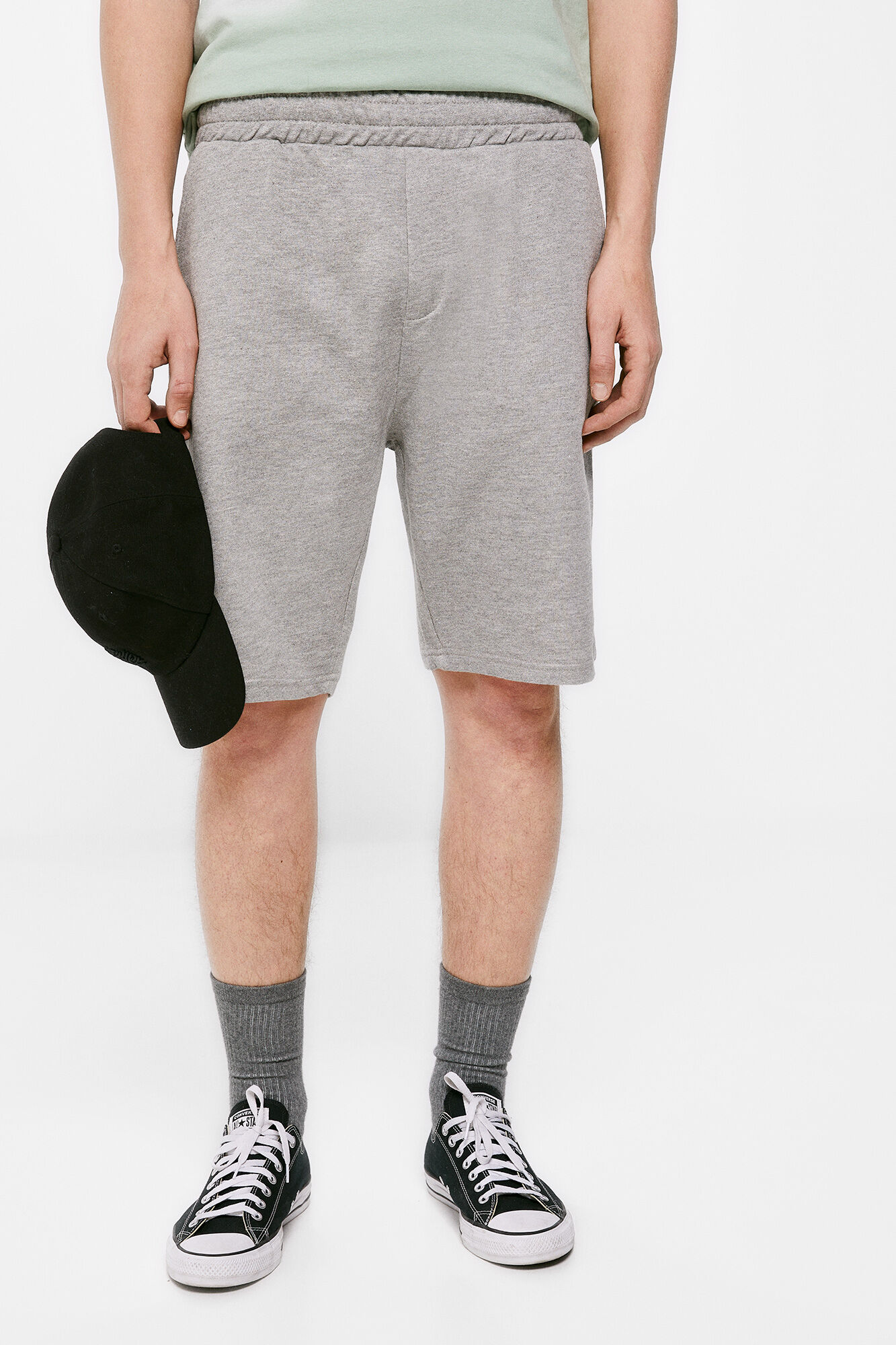 Conjunto esportivo Bermuda - cinza médio