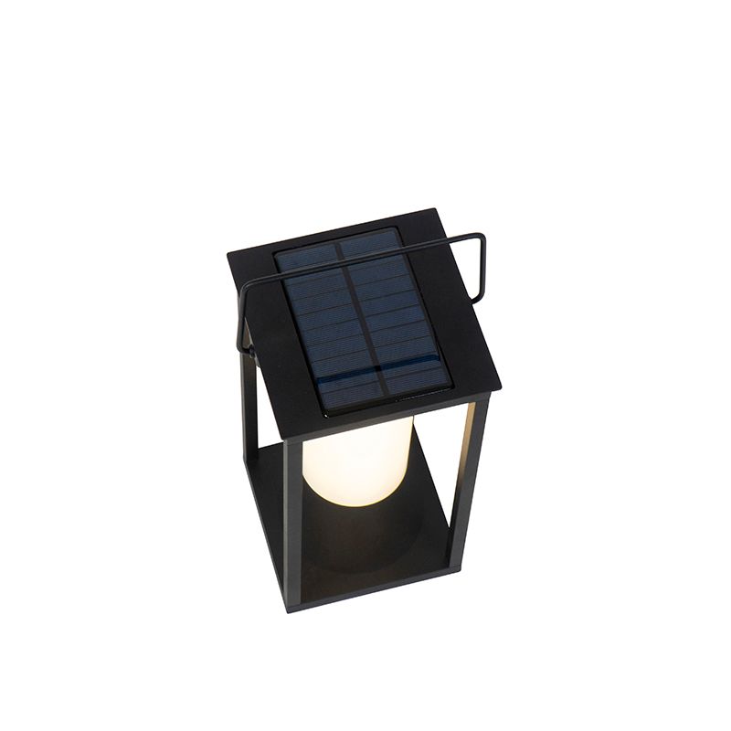 Moderne buitenlamp zwart incl. LED en dimmer solar - Denlu