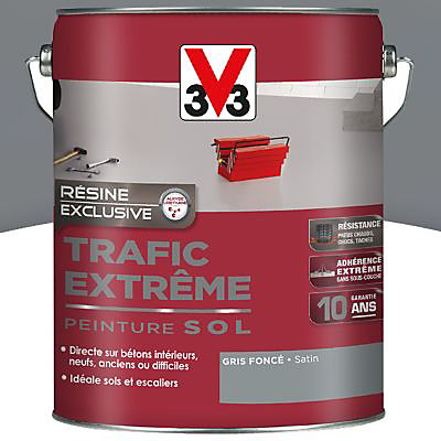 Peinture intérieure pour sol trafic extrême V33 gris foncé 5L