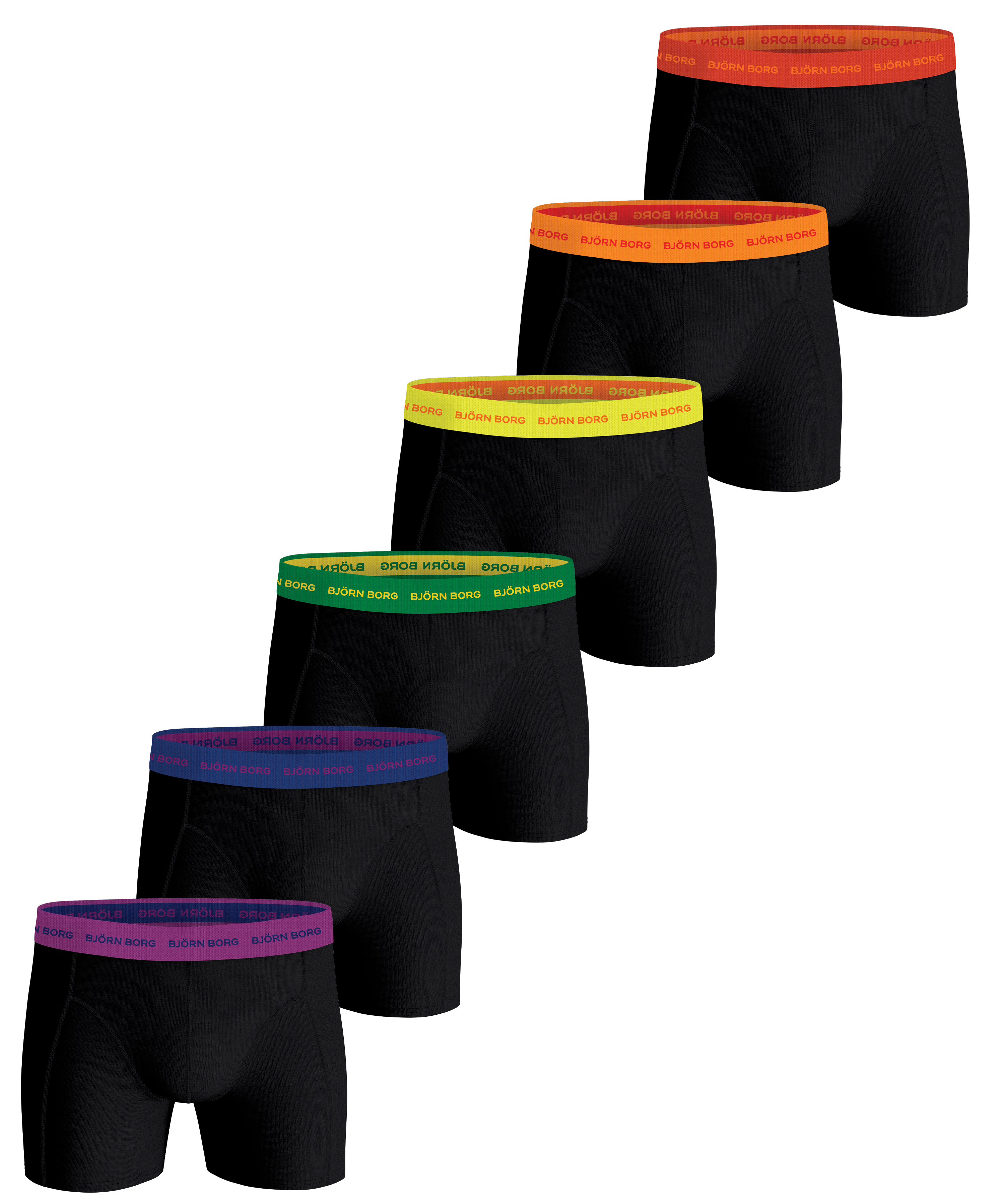 Essential Boxer 6pk Herre MP001 - Black/Multi Color