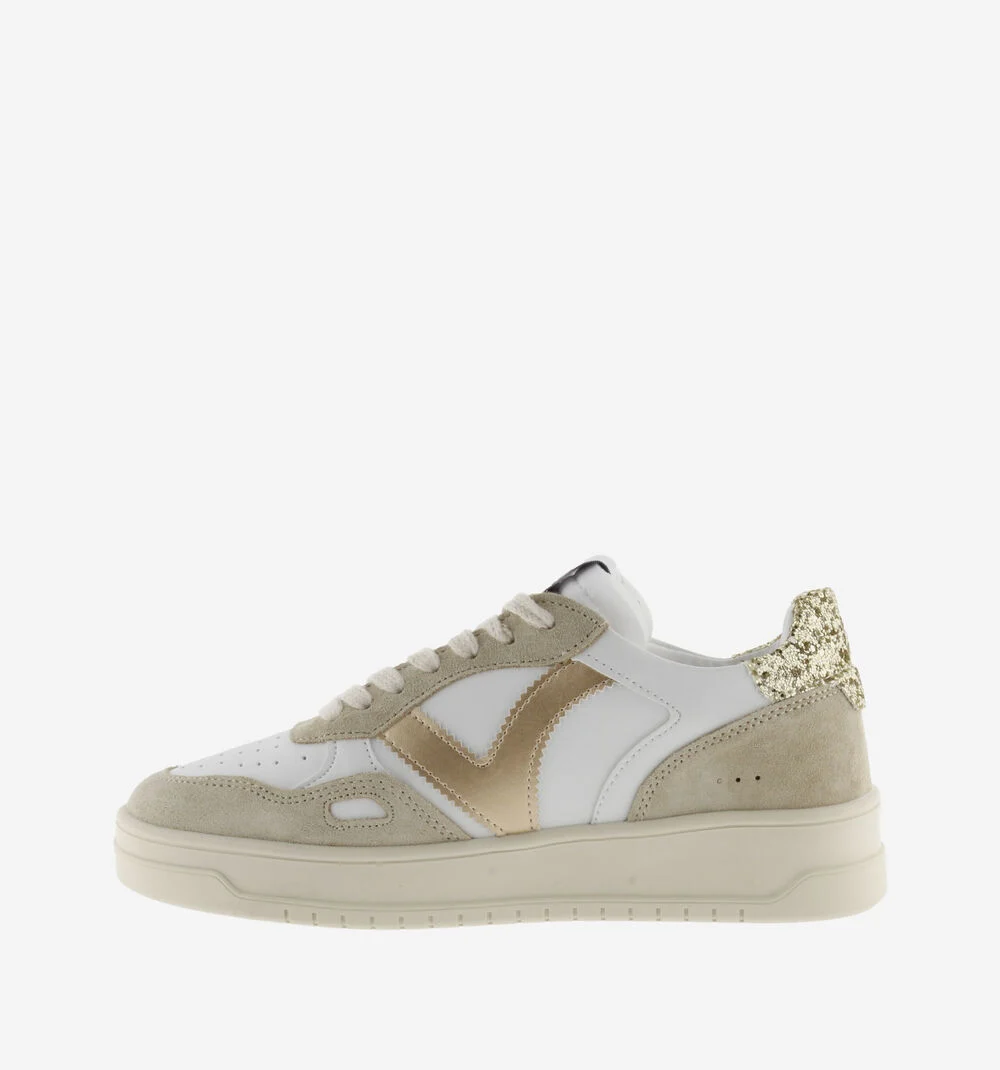 SEUL CUIR FENDU & GLITTERPLATINO