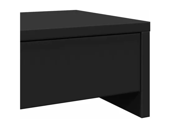 Support de moniteur avec tiroirs noir bois d'ingénierie