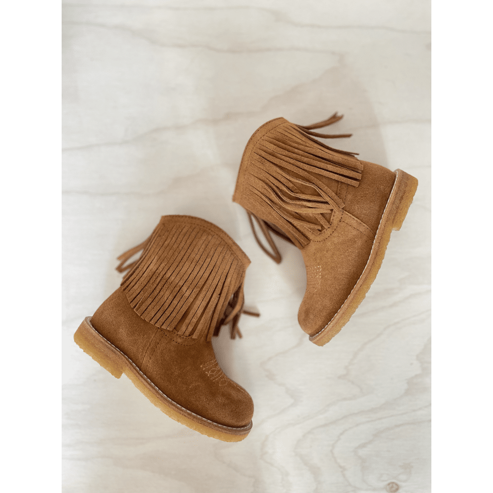 Angulus - Boot Fringes Zipper - Cognac