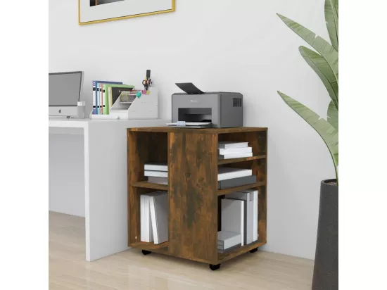 Armoire roulante Chêne fumé 60x53x72 cm Bois d'ingénierie