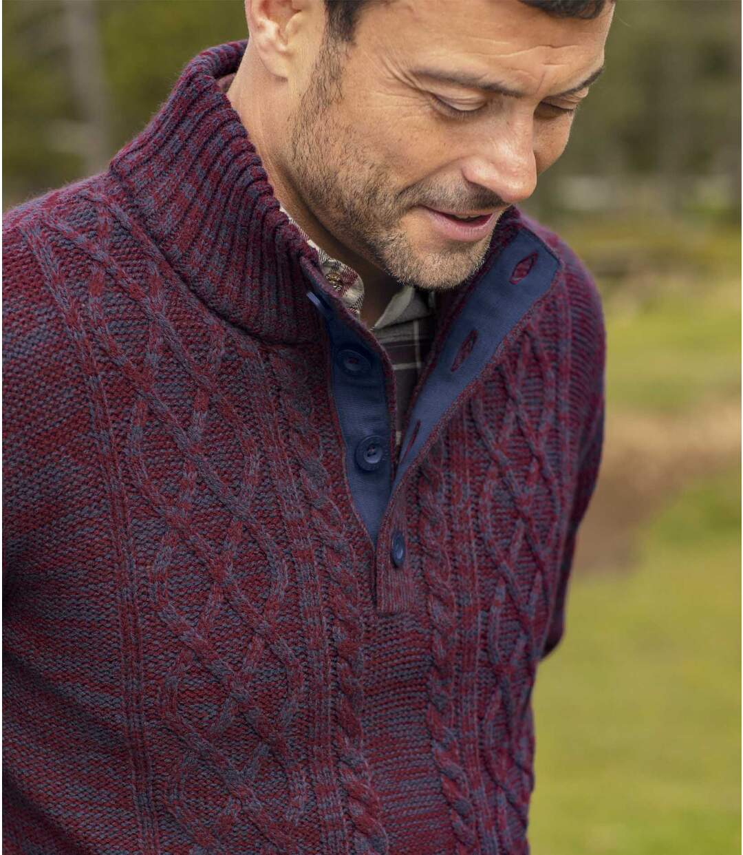 Pull Tricot Torsadé à Col Camionneur