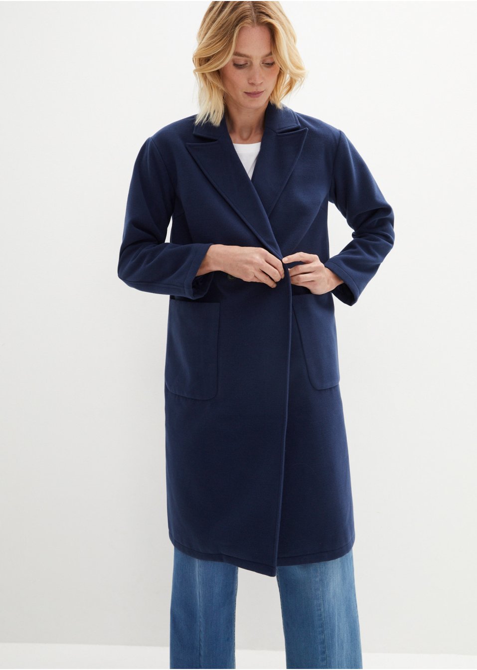 Manteau décontracté imitation laine