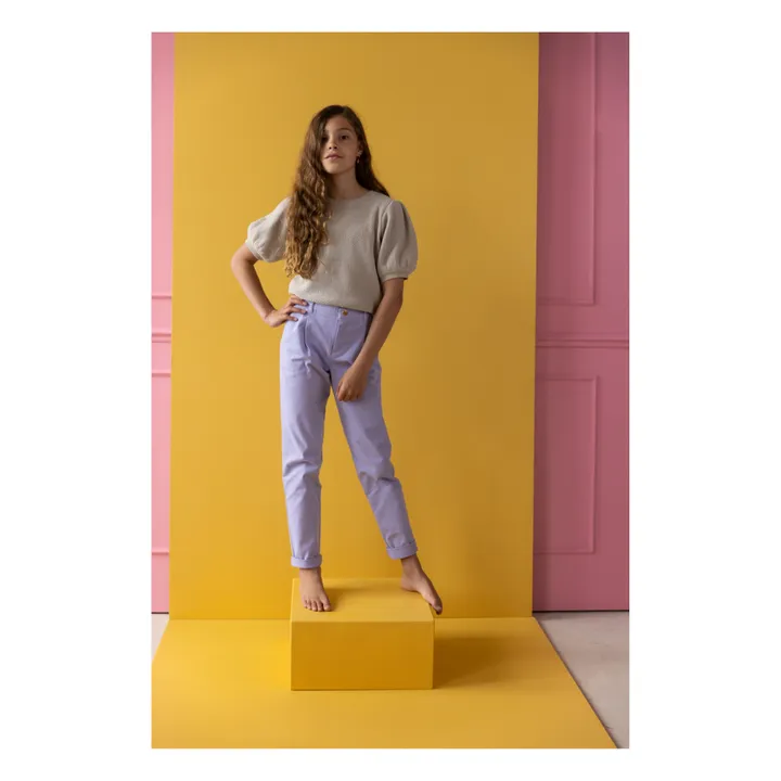 Yuki Pantalon Chino Coton Bio | Lilas