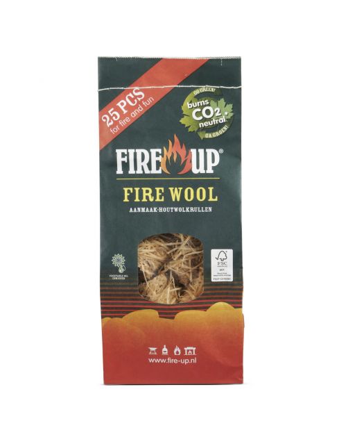 Fire-Up Aanmaakhoutwol (Wokkels) - Barbecue - Zak A 25 St
