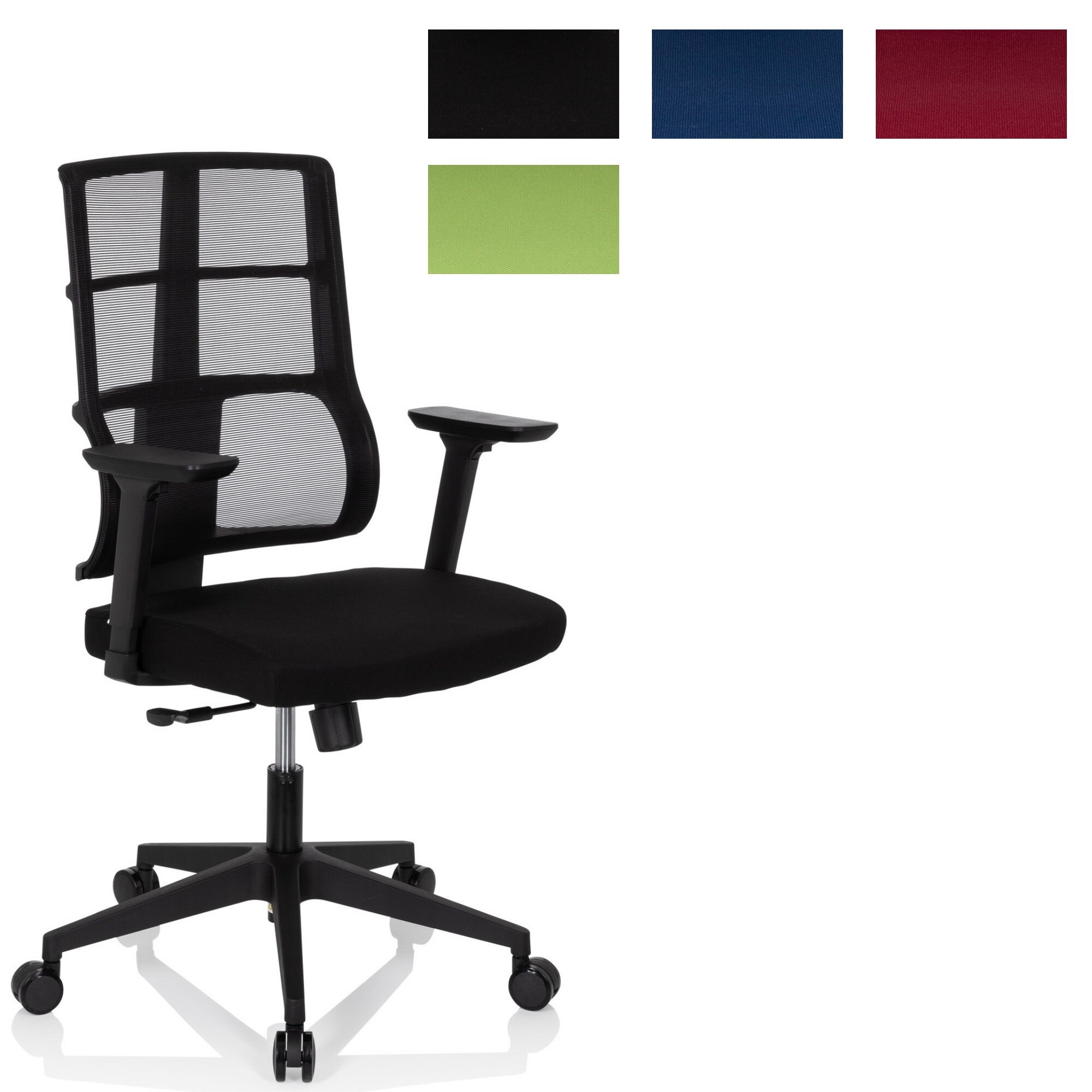 Profi Bürostuhl SPINIO Stoff/Netzstoff mit Armlehnen (höhenverstellbar) hjh OFFICE