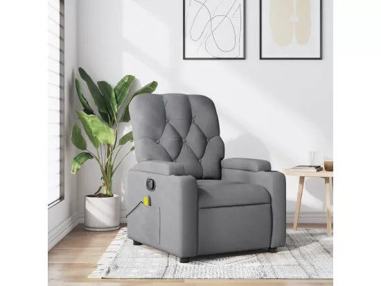 Fauteuil de massage inclinable Gris clair Tissu