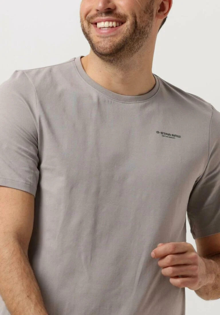 G-STAR RAW lichtgrijze g-star raw t-shirt slim base r t s/s