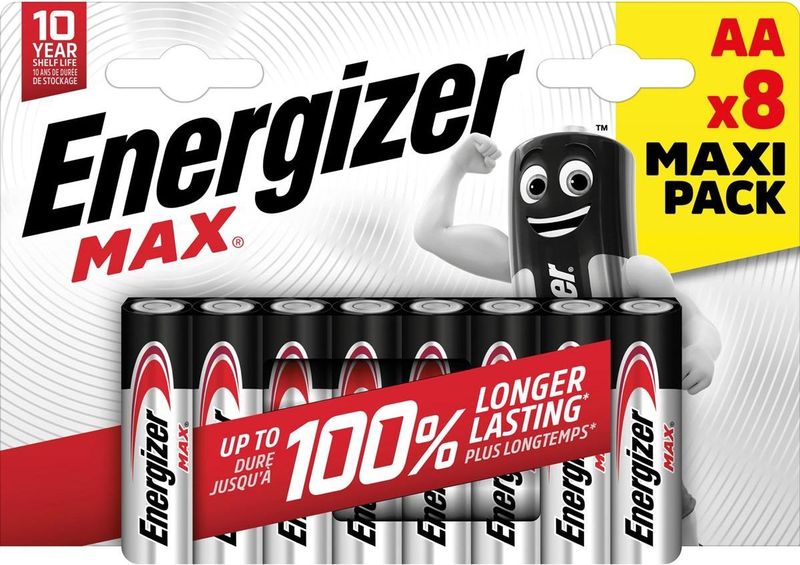 Energizer - Power Max - AA Batterijen - Verpakking van 8