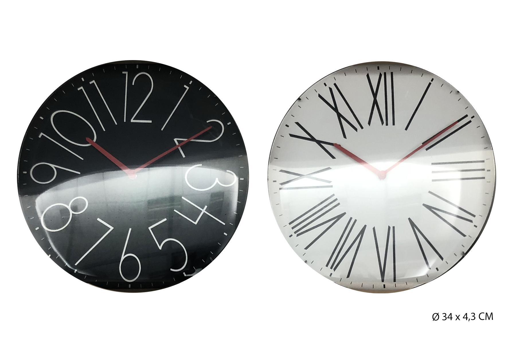 HORLOGE PLASTIQUE VERRE CONVEXE D.35CM