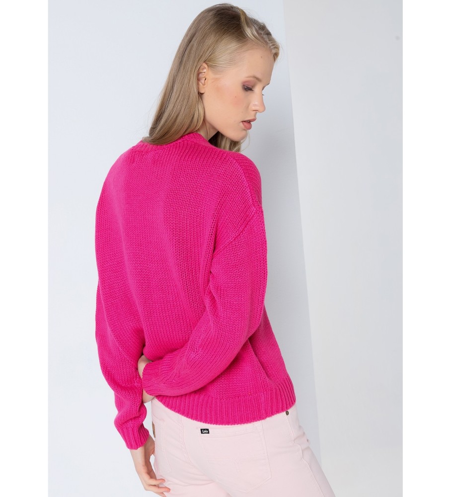 Coração rosa de malha Lois