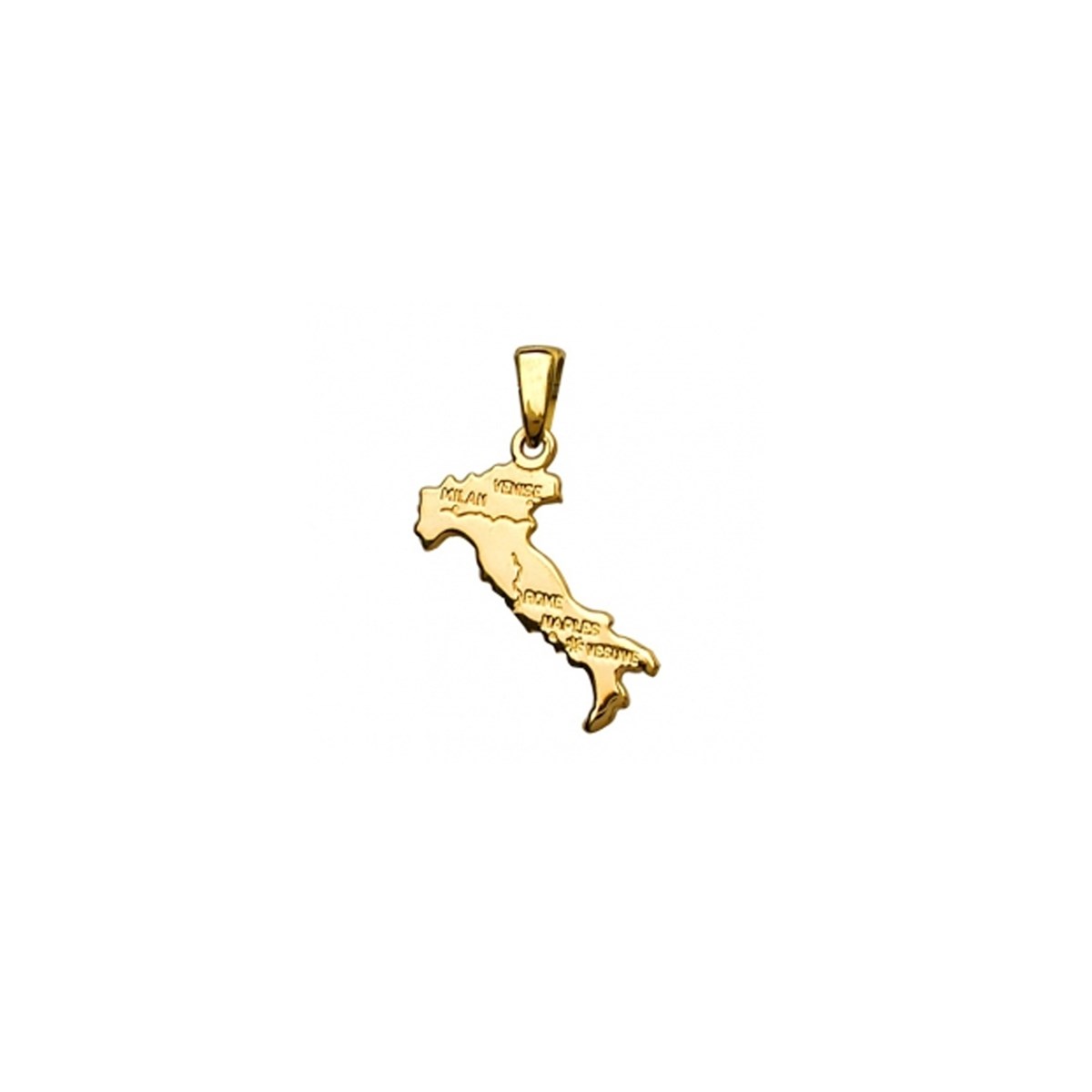 Pendentif carte Italie - Plaqué or