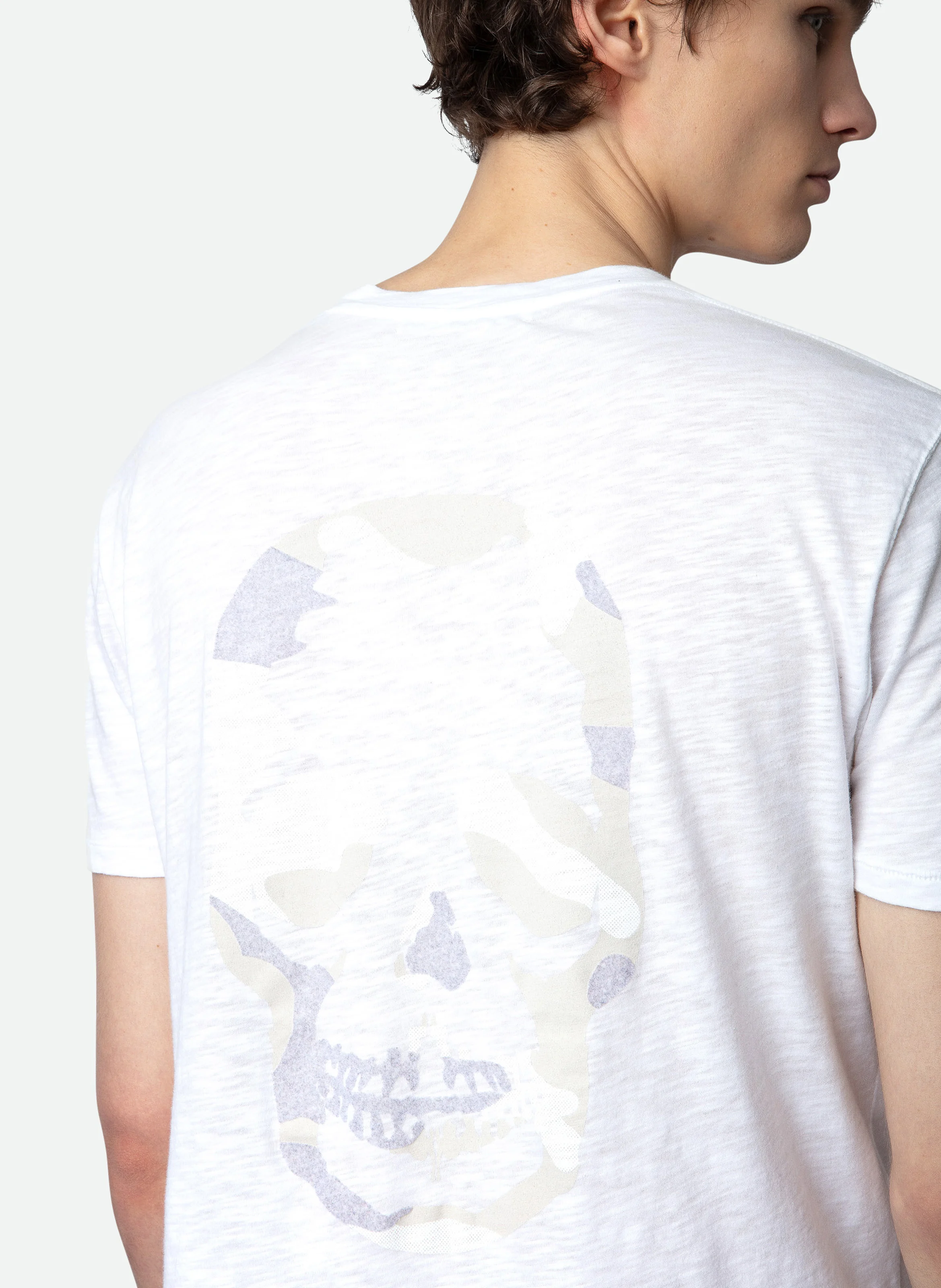 STOCKHOLM - Tee-shirt col rond regular-fit en coton | Blanc