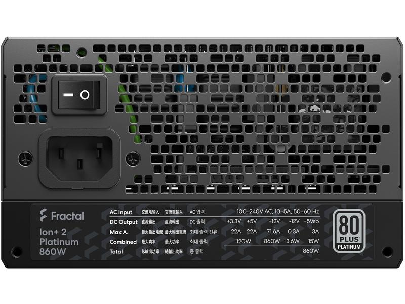 Fractal Design Netzteil Ion  2 Platinum 860 W Vollmodulares 860 W ATX-Netzteil