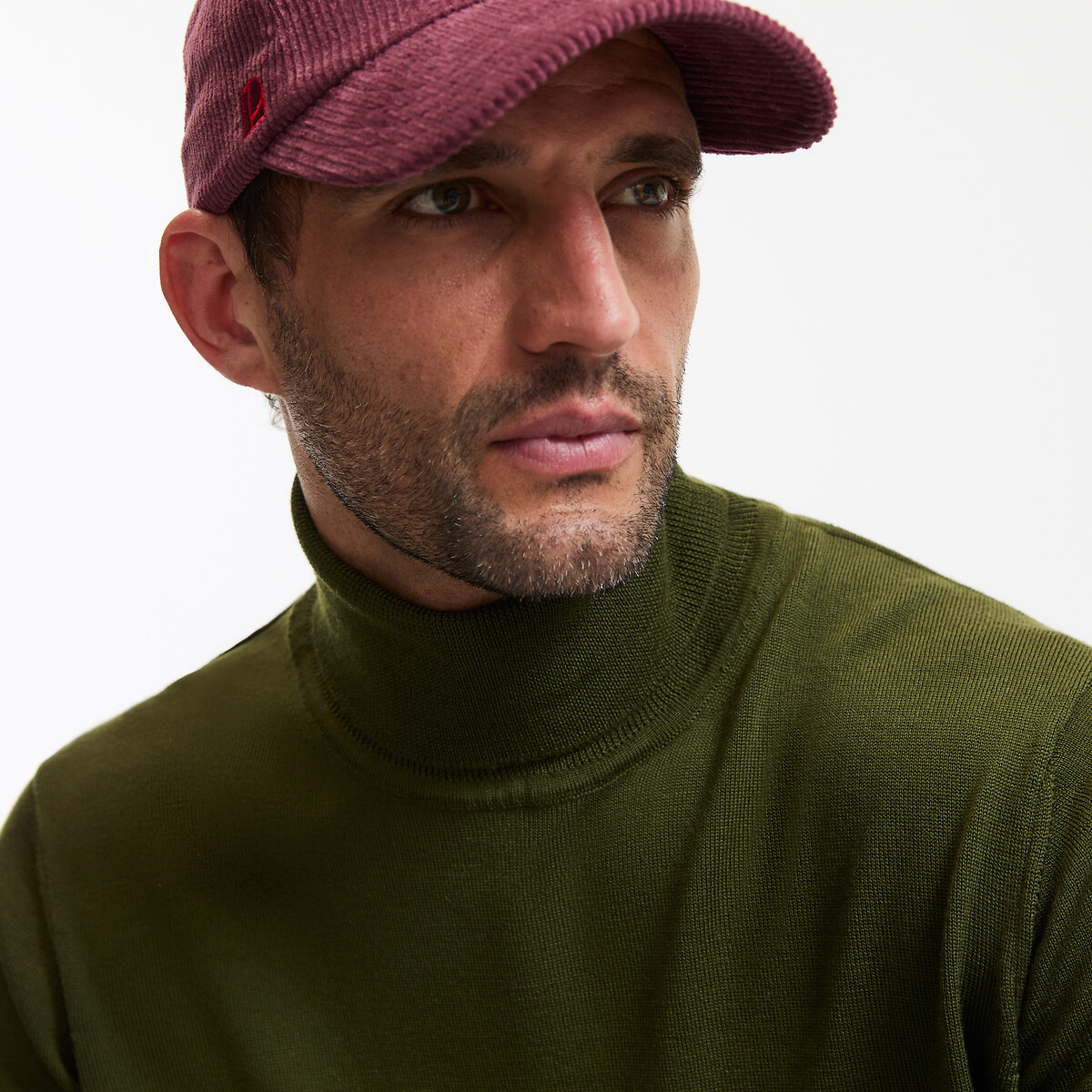 COLEÇÕES LA REDOUTE<br>Suéter de gola alta em lã merino, fabricado na Europa