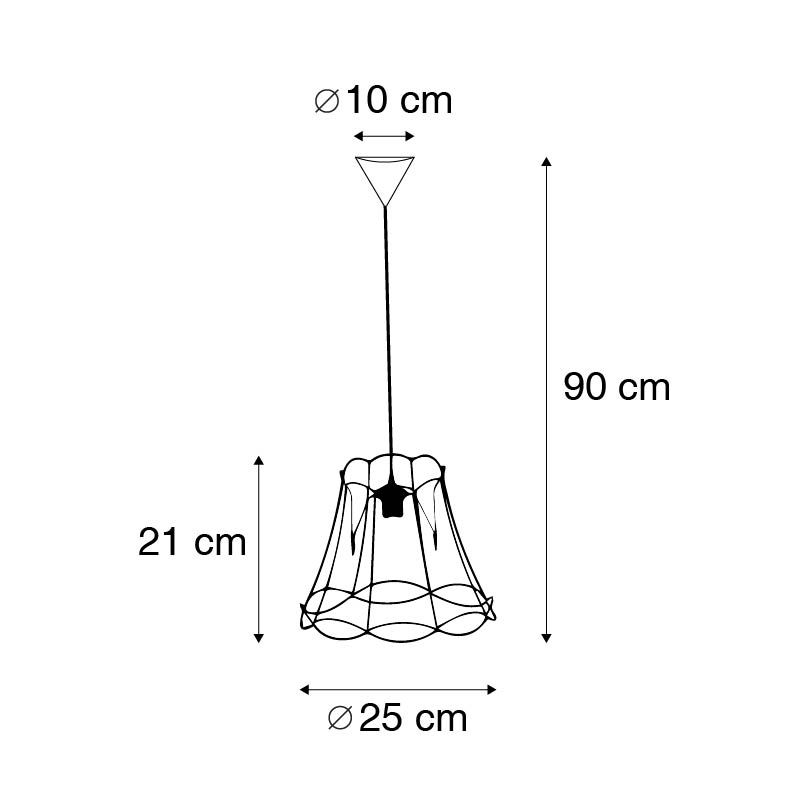 Retro hanglamp zwart 25 cm - Granny Frame